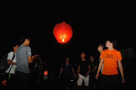 Lighted kongming sky lantern