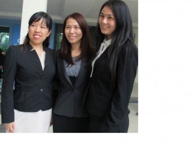 Three lecturers from Sunway College: (from Left) Ms Pan Shi Yin, Ms Jenny Tan and Ms Celine Low