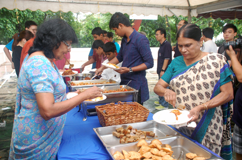 Residents enjoy the food in different varieties