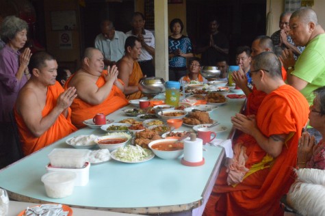 Sangha Dana Lunch for the Monks.