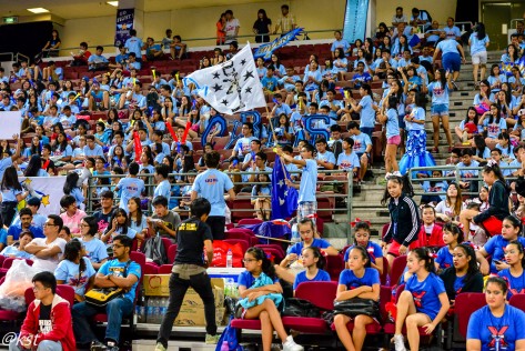 Supporters consisting mainly of school children and parents at the Putra Indoor Stadium