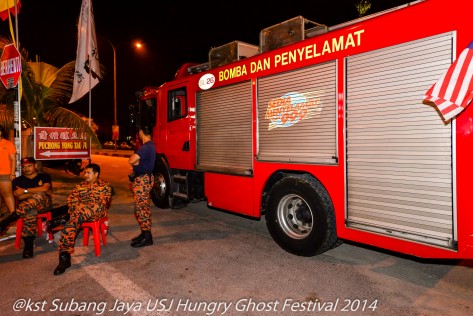 The Fire Department on standby on the night the effigies are burnt.