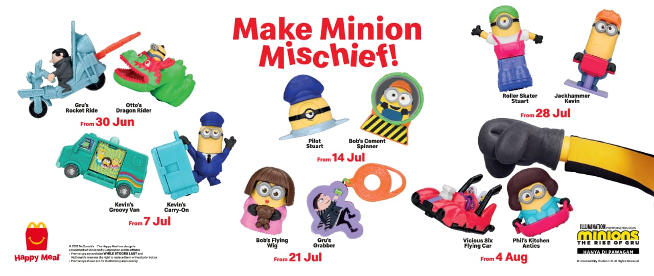 Mischievous Minions join McDonald's with Happy Meal toys