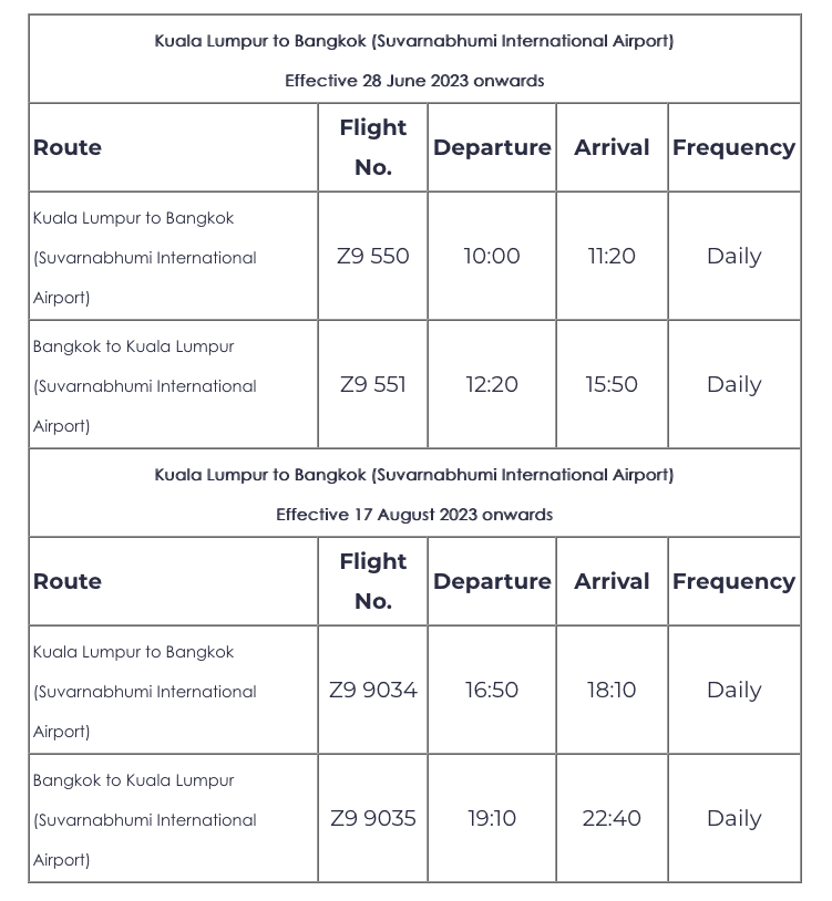 MYAirline: First international destination - Bangkok