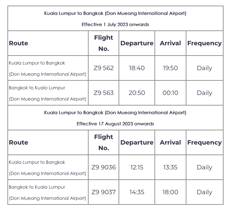 MYAirline: First international destination - Bangkok