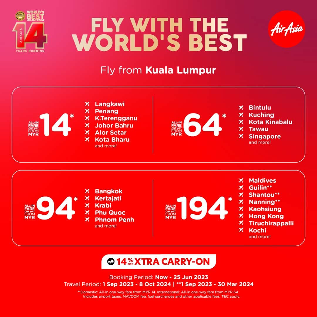 AirAsia celebrates 14th win as World's Best Low-Cost Airline