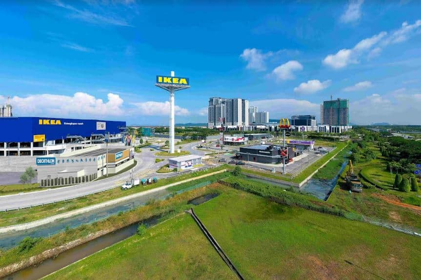 An aerial view of Klippa Shopping Center in Baatu Kawan, Pulau Pinang.