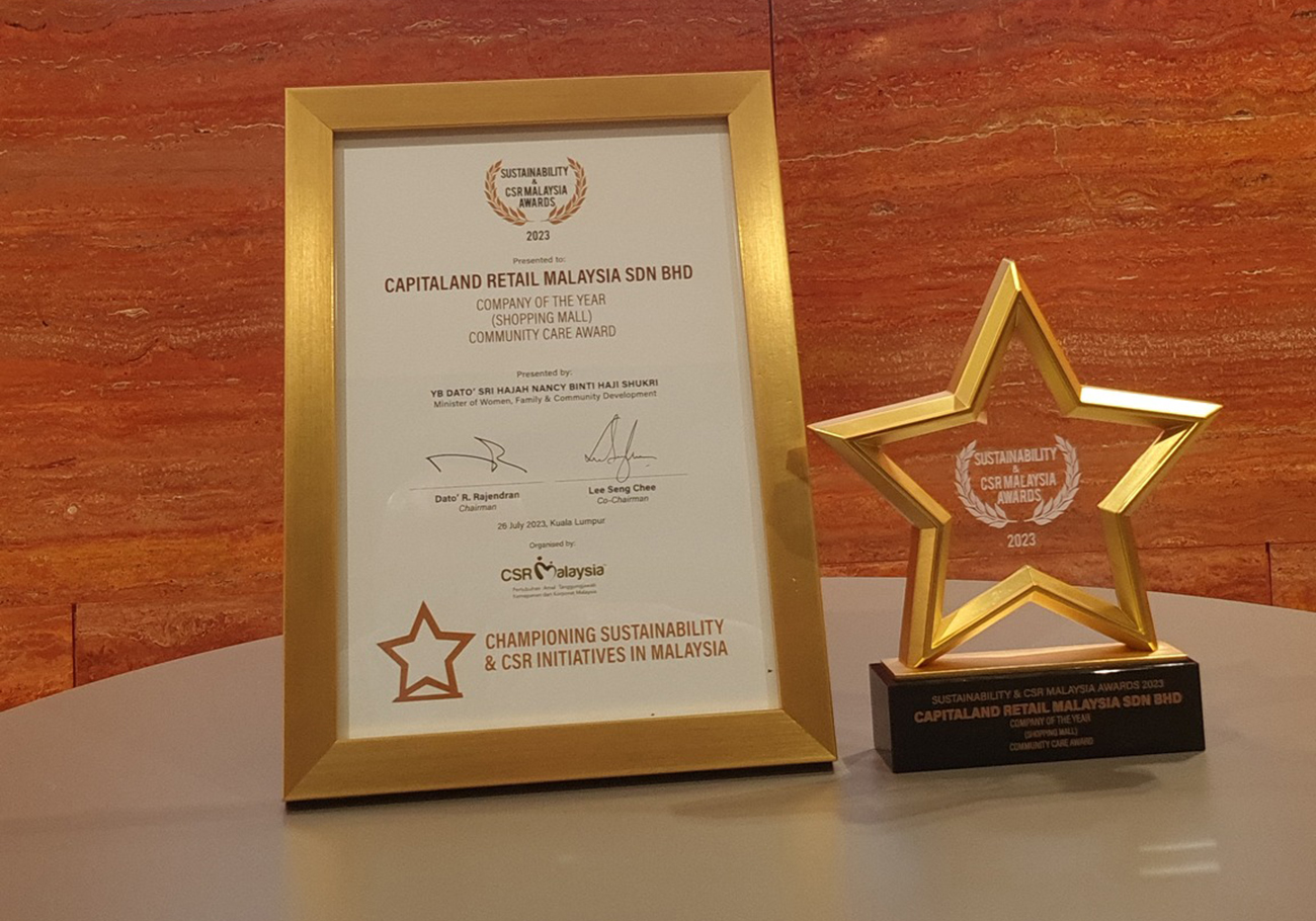 #GivingBersama 2.0: CapitaLand receives award for initiative