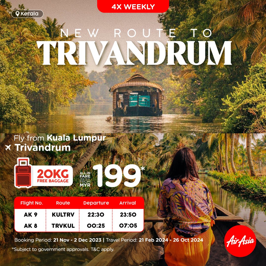 AirAsia expands presence in India with Trivandrum