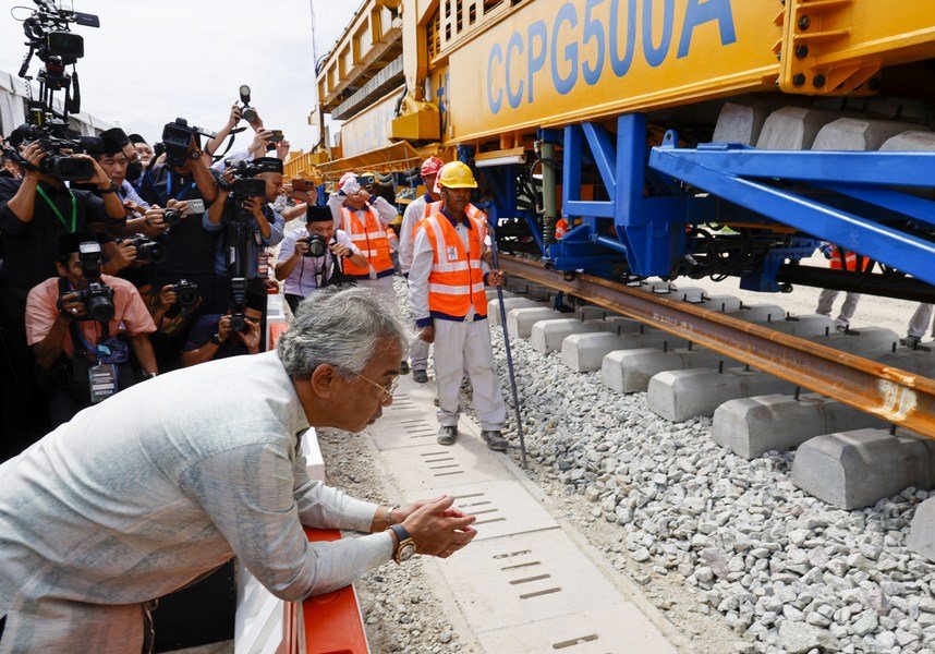 ECRL: Agong inaugurates first track installation