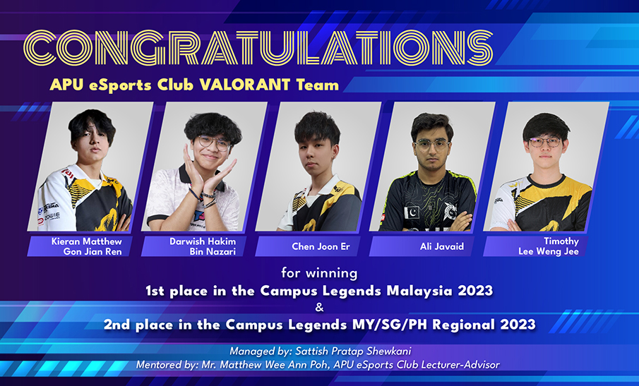 APU's VALORANT Team conquers Malaysia, shines in Asia