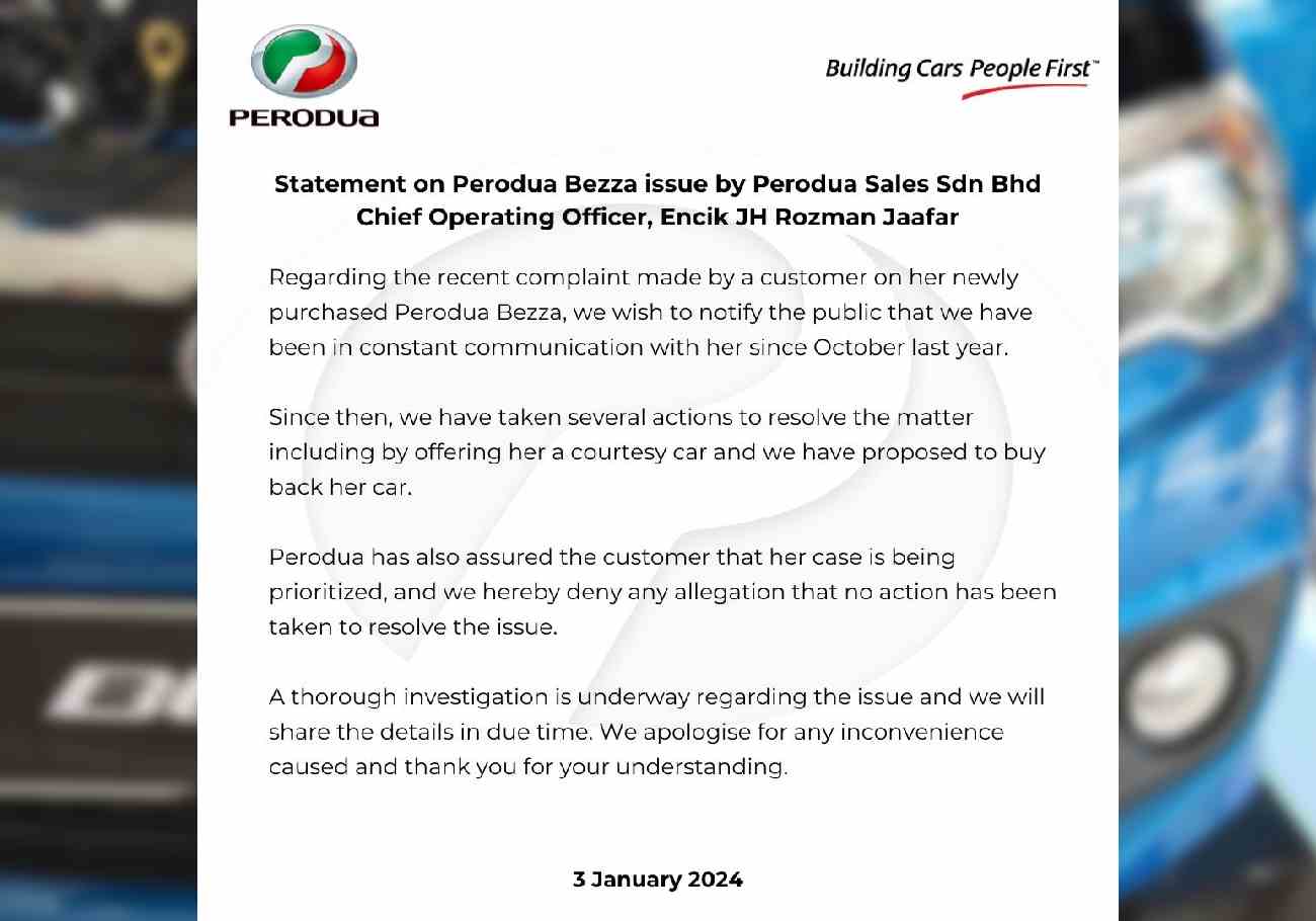 Perodua investigates Bezza breakdown after eight hours