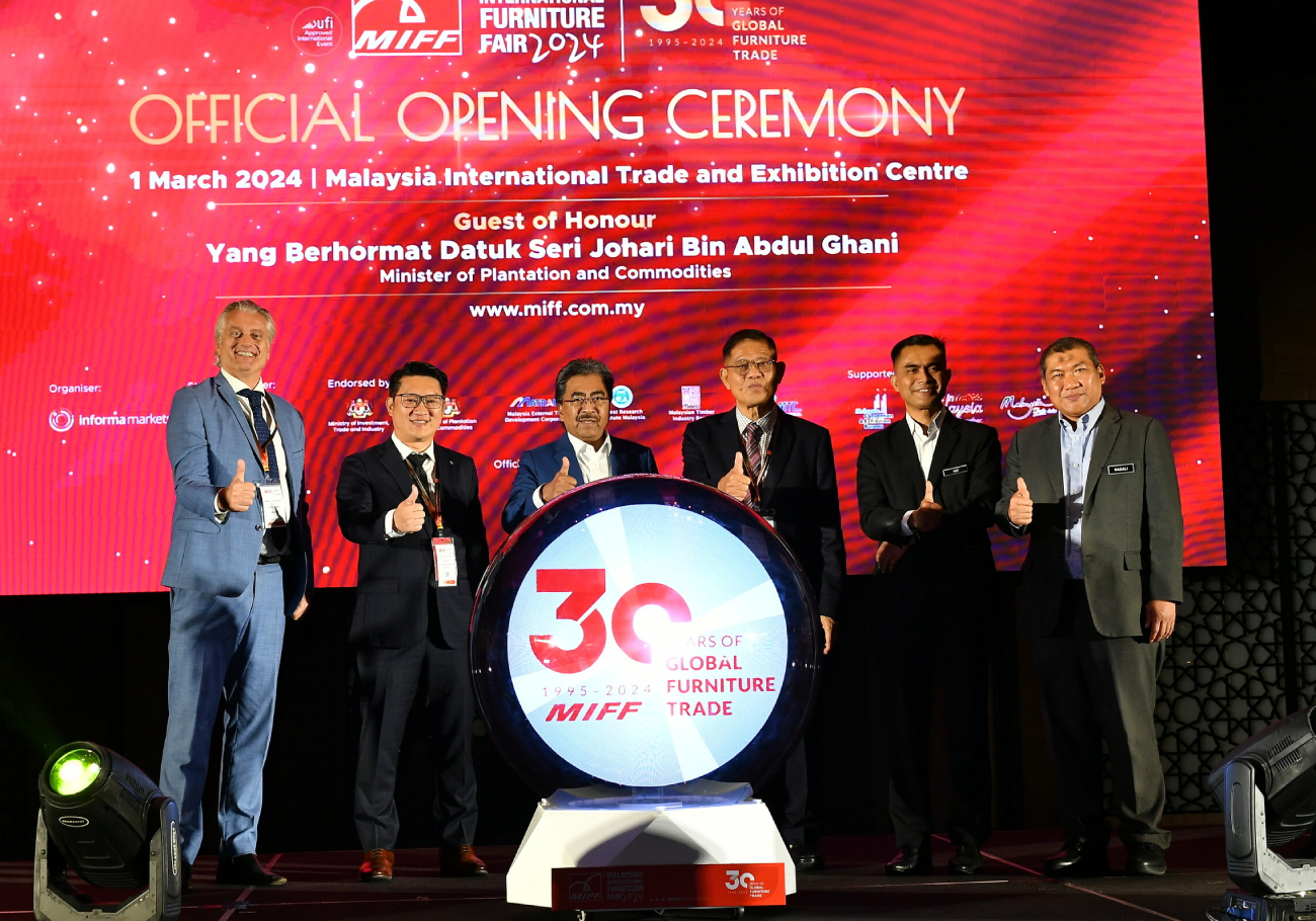 The Malaysian International Furniture Fair (MIFF) kicked off its 30th year anniversary with an impressive display of global participation, boasting a record-breaking 714 exhibitors from 15 countries and regions. 